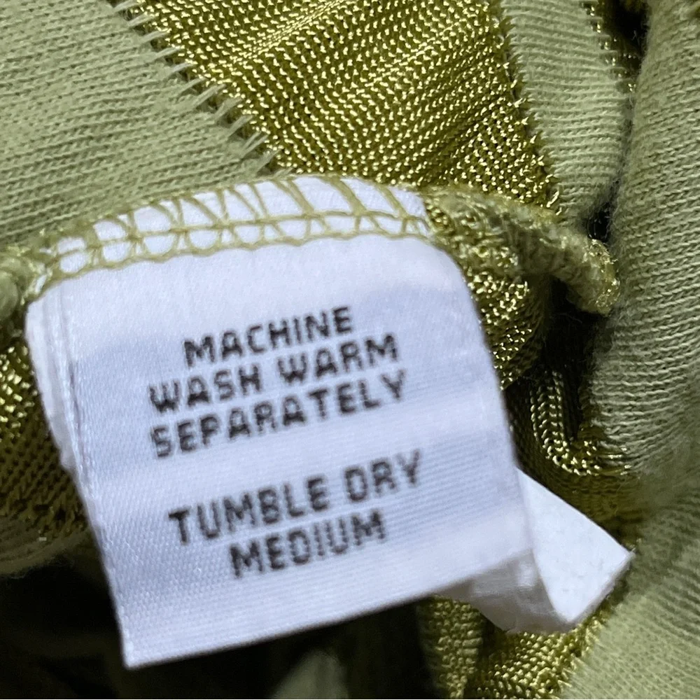 CUT LOOSE Olive Green Tunic Top Shirt Sz L Asymmetrical Short Sleeve‎ Lagenlook - Picture 13 of 16